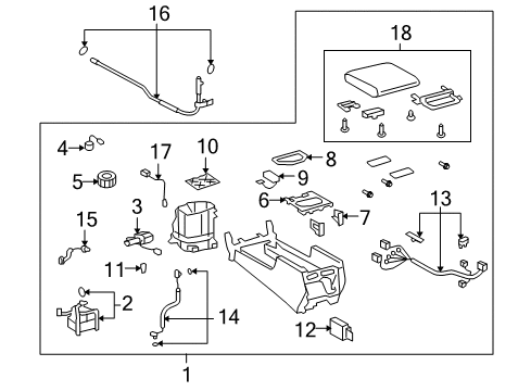 2008 Toyota Land Cruiser Console Hose, Drain Cooler Diagram for 88539-60270