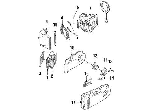 1992 Oldsmobile 88 Air Conditioner Case, A/C Evap Diagram for 52456322