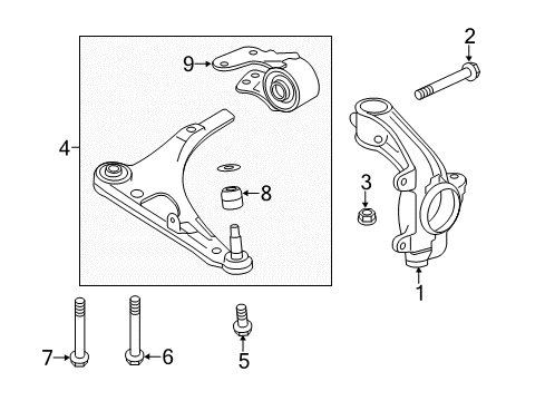 2014 Acura MDX Front Suspension Components, Lower Control Arm, Stabilizer Bar Bolt, Flange (14X34) Diagram for 90161-SLD-000