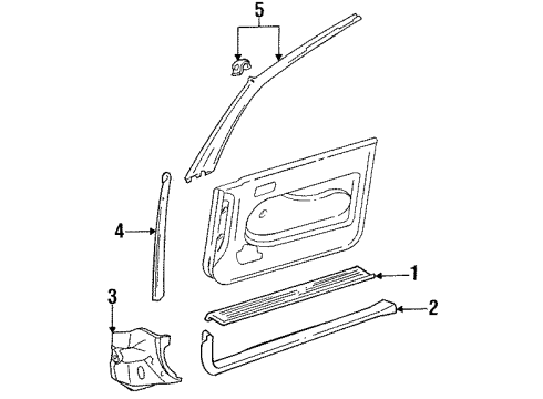 1995 Toyota Camry Interior Trim - Pillars, Rocker & Floor Garnish, Front Pillar, RH Diagram for 62210-AA010-B0