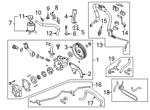 2004 Nissan Murano P/S Pump & Hoses, Steering Gear & Linkage Pump Assy-Power Steering Diagram for 49110-CA000