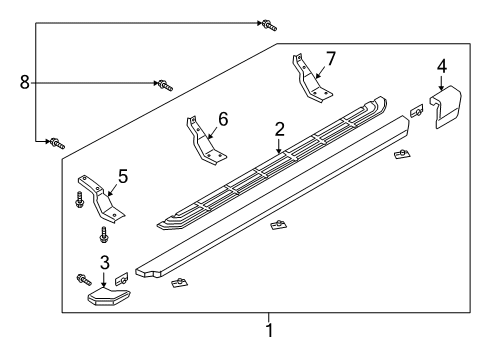 2020 Ford Ranger Running Board Step Pad Diagram for KB3Z-16490-A