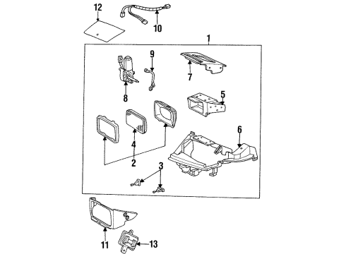 1994 Saturn SC2 Headlamps Capsule/Headlamp/Fog Lamp Headlamp Diagram for 21110139