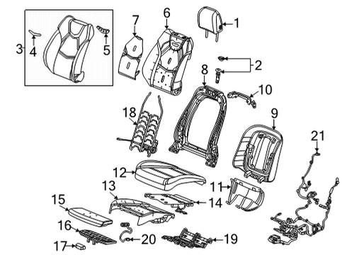 2020 Cadillac CT4 Heated Seats Cushion Cover Diagram for 84744618