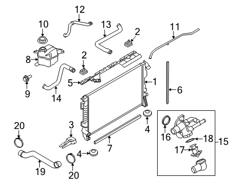 2009 Ford Flex Radiator & Components Radiator Diagram for 7T4Z-8005-A
