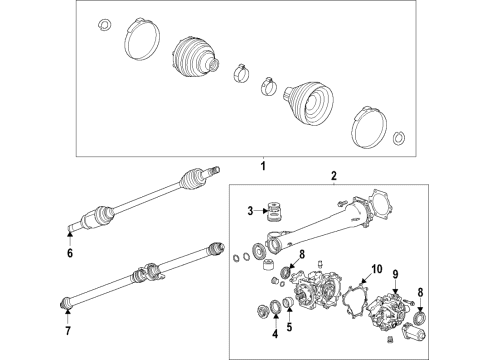 2021 Chevrolet Trailblazer Rear Axle, Axle Shafts & Joints, Differential, Drive Axles, Propeller Shaft Axle Assembly Diagram for 60005021