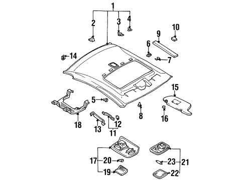1997 Nissan Altima Interior Trim - Roof Lamp Assembly Map Diagram for 26430-1E411
