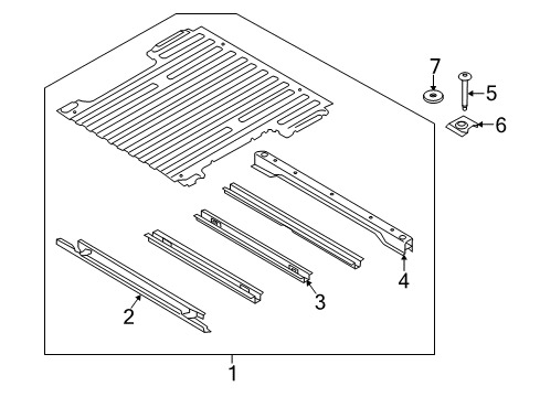 2016 Ford F-150 Floor & Rails Floor Pan Diagram for JL3Z-9611215-A