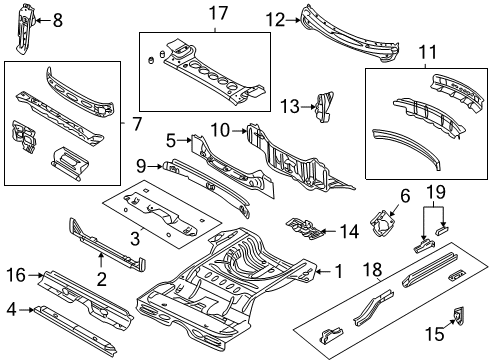 2002 Chrysler Sebring Rear Body Pan-Floor Diagram for 4646557AF