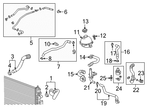 2019 Chevrolet Equinox Radiator & Components Inlet Hose Diagram for 84129289