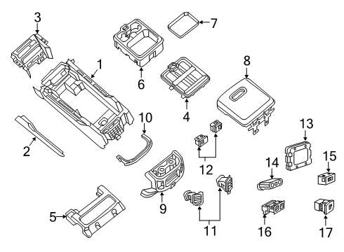 2021 Ram 1500 Front Console Bezel-Center Console Diagram for 6SL86AAAAA