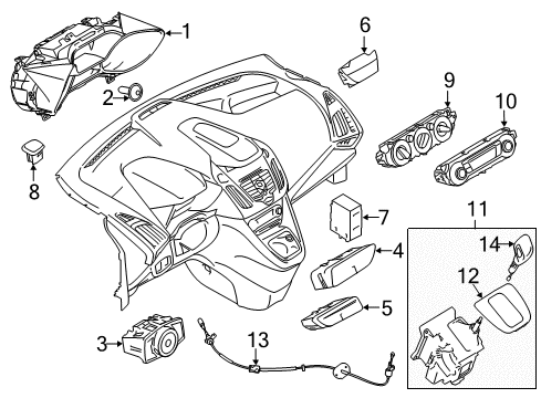 2018 Ford Transit Connect Gear Shift Control - AT Dash Control Unit Diagram for DT1Z-19980-M