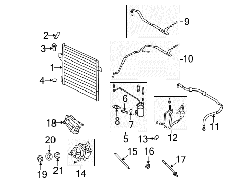 2006 Mercury Mountaineer A/C Condenser, Compressor & Lines Lower Insulator Diagram for 6L2Z-8125-AA