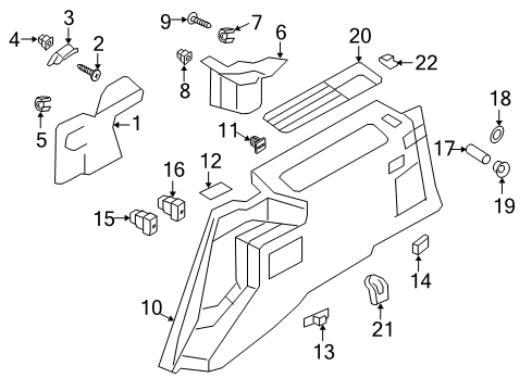 2008 Lincoln Navigator Power Seats Rear Trim Clip Diagram for -W701882-S424A