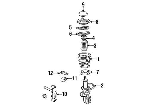 1993 Cadillac Eldorado Struts & Suspension Components - Front Front Chassis Springs Diagram for 1640994