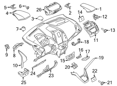 2014 Ford Transit Connect Cluster & Switches, Instrument Panel Side Cover Diagram for DT1Z-61044C60-AB