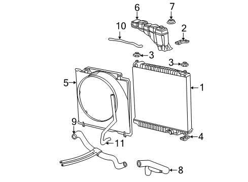 2000 Ford F-250 Super Duty Radiator & Components Upper Hose Diagram for F81Z-8260-CA