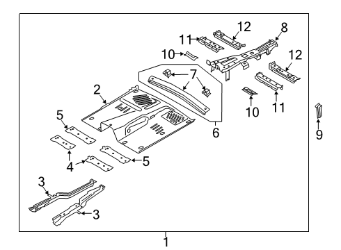 2022 Lincoln Aviator Floor Front Floor Pan Diagram for L1MZ-7811135-A
