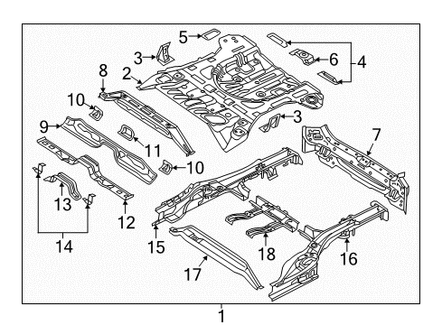 2019 Kia Sportage Rear Body & Floor Panel Complete-Rear Diagram for 65500D9000