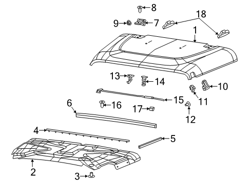 2021 Jeep Gladiator Hood & Components Blocker-Blocker Diagram for 68304910AB