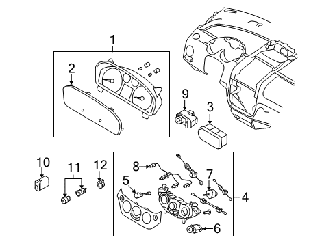 2009 Chevrolet Aveo5 Mirrors Cluster Assembly Diagram for 96878237