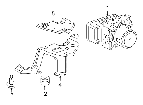 2011 Honda Civic Anti-Lock Brakes Bracket, Vsa Modulator Diagram for 57115-SNB-G00