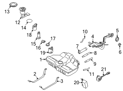 2001 Infiniti I30 Senders Electric In Tank Fuel Pump Diagram for 17042-2Y904