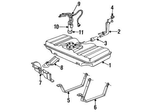 1993 Cadillac Fleetwood Fuel System Components Pipe Asm-Fuel Tank Filler Diagram for 22519390