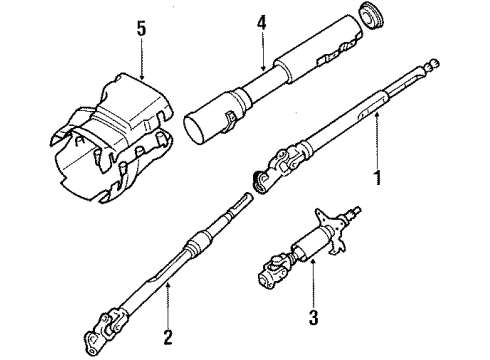 1987 Toyota Supra Steering Column & Wheel, Steering Gear & Linkage Upper Shaft Diagram for 45220-14200