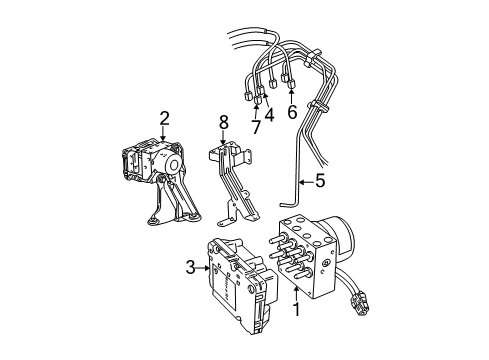 2005 Dodge Grand Caravan Anti-Lock Brakes Line-Brake Diagram for 4721327AB