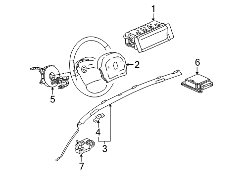 2007 Saturn Vue Air Bag Components Sensor Asm-Inflator Restraint Side Imp Diagram for 10385107