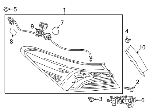 2020 Toyota Camry Tail Lamps Tail Lamp Assembly Diagram for 81560-06840