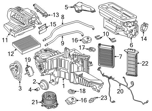 2018 Ford F-150 A/C & Heater Control Units Dash Control Unit Diagram for JL3Z-18842-DBC