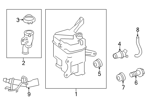 2012 Lexus CT200h Wiper & Washer Components Jar, Washer, A Diagram for 85315-76020