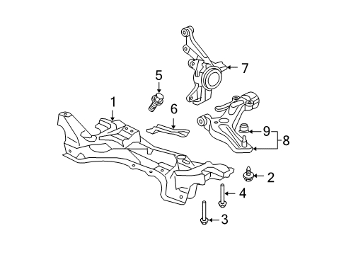 2012 Honda Fit Front Suspension Components, Lower Control Arm, Stabilizer Bar Bolt, Flange (14X28) Diagram for 90162-TF0-000
