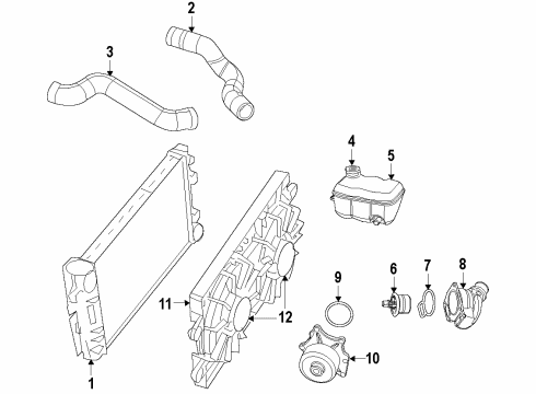 2016 Dodge Viper Cooling System, Radiator, Water Pump, Cooling Fan SHROUD-Fan Diagram for 68029032AA