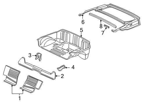 2003 Chevrolet Corvette Rear Body Rear Floor Pan Diagram for 89022391