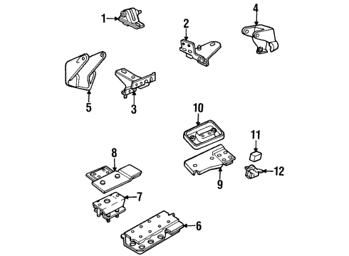 1987 Jeep Cherokee Engine & Trans Mounting Bracket Diagram for 52002337