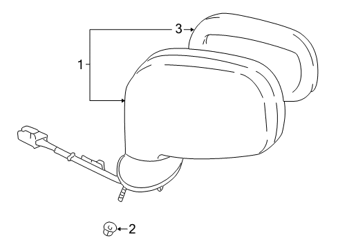 2000 Toyota MR2 Spyder Outside Mirrors Mirror Glass Diagram for 87961-17340