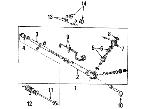 1992 Nissan Stanza P/S Pump & Hoses, Steering Gear & Linkage Pinion Assy-Power Steering Diagram for 49220-65E00