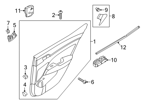 2017 Hyundai Elantra Rear Door Weatherstrip-Rear Door Belt Inside LH Diagram for 83231-F2000
