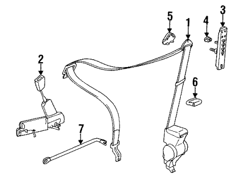 1996 BMW 328is Seat Belt Covering Cap Diagram for 72118119186
