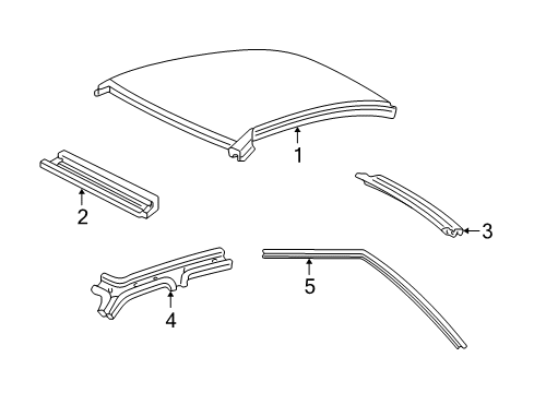 2004 Ford Crown Victoria Roof & Components Weatherstrip Diagram for 2W7Z-5451822-AA