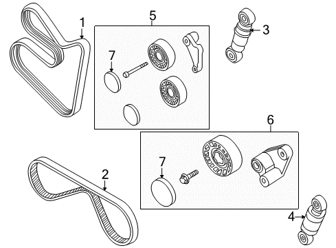 2002 BMW M5 Belts & Pulleys Adjusting Pulley With Lever Diagram for 11281407520