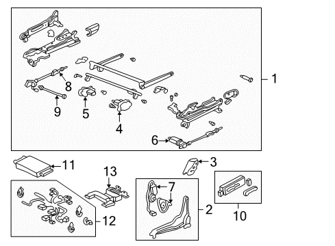 2000 Acura RL Tracks & Components Motor Assembly, Driver Side Reclining Diagram for 81613-SZ3-A83
