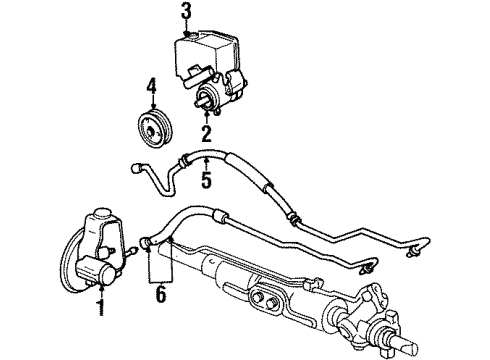 1996 Chevrolet Beretta P/S Pump & Hoses, Steering Gear & Linkage Hose Asm-P/S Gear Outlet Diagram for 26057691