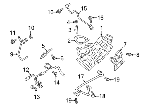 2021 Ford F-150 Turbocharger Heat Shield Diagram for JL3Z-6K733-A