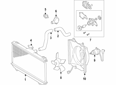 1995 Toyota Corolla Cooling System, Radiator, Water Pump, Cooling Fan Radiator Diagram for 16400-16680