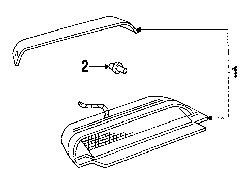 1997 Ford Contour Bulbs High Mount Lamp Diagram for F5RZ13A613B