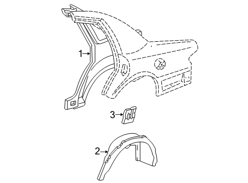 Diagram for 2009 Ford Crown Victoria Inner Structure - Quarter Panel